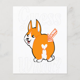 Gissa Vad Corgi Bakdel Hundälskare Flygblad