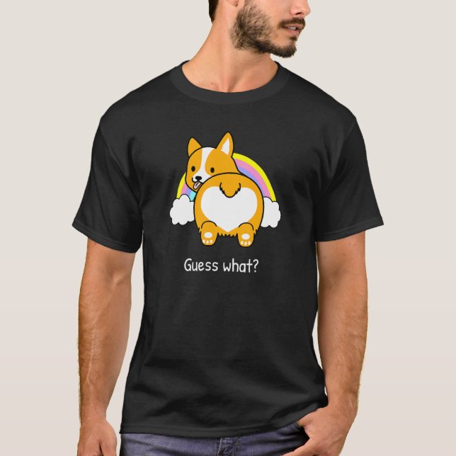Gissa Vad Corgi Bakdel Regnbåge Corgi Tröja (Framsida)