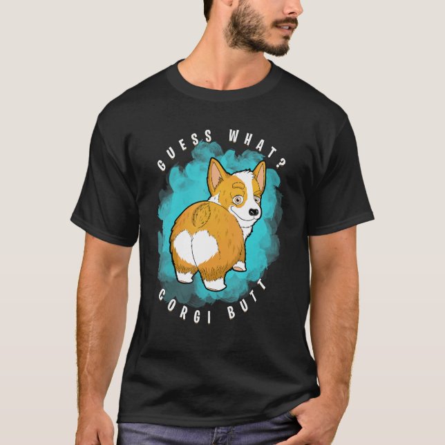 Gissa vad Corgi Butt Corgi T Shirt (Framsida)
