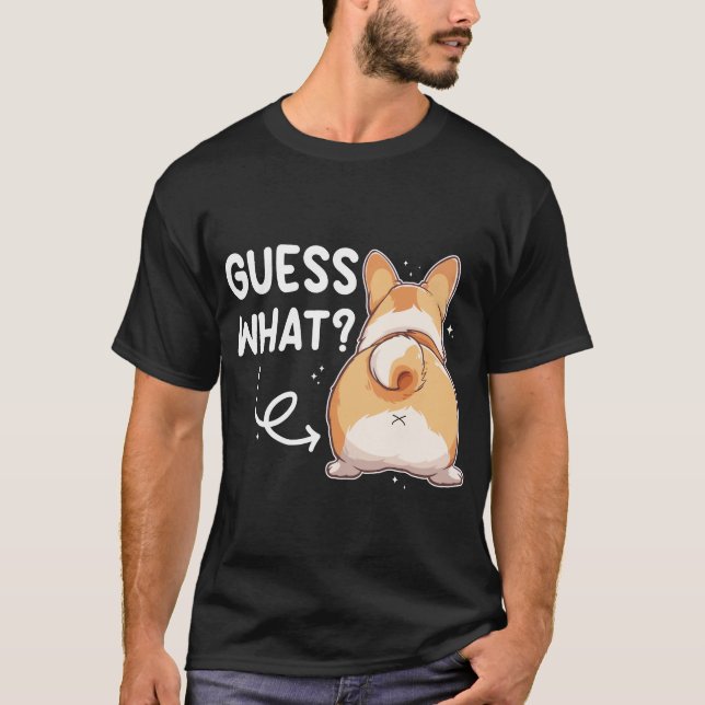 Gissa vad Corgi Butt Funny T Shirt (Framsida)