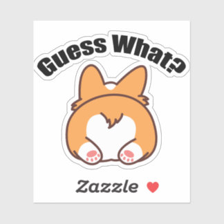 Gissa vad Corgi Butt Humor Klistermärken