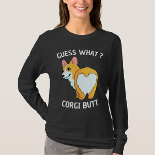Gissa vad Corgi Butt-nyj Corgi-knapp för Hund T Shirt