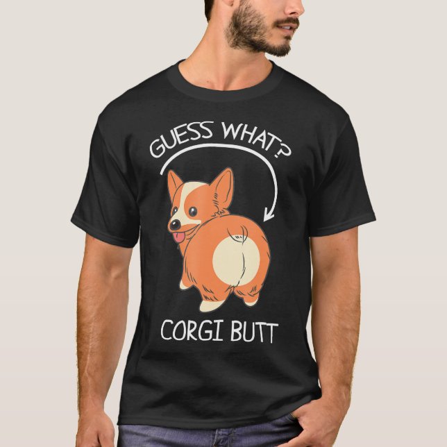 Gissa vad Corgi Butt T Shirt (Framsida)