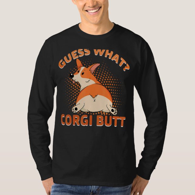 Gissa vad Corgi Butt T Shirt (Framsida)