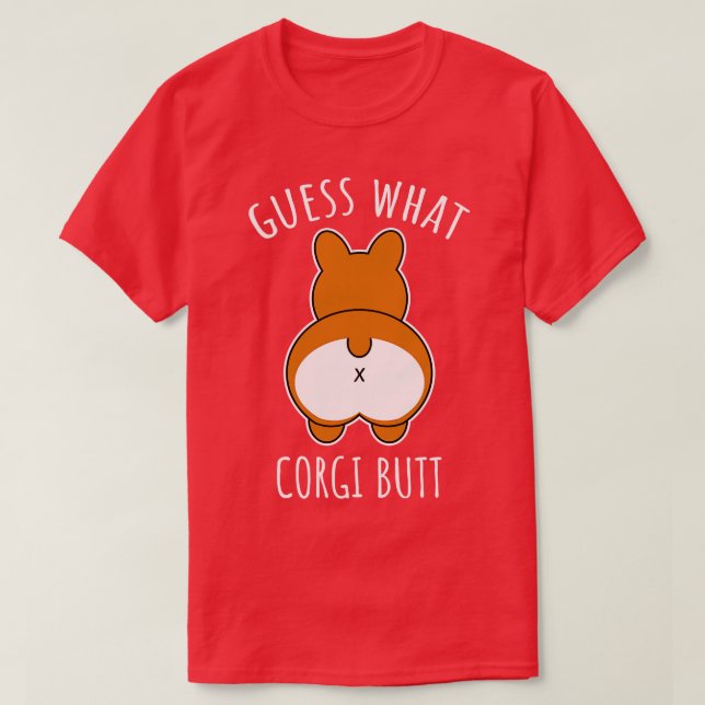 Gissa vad Corgi Butt T Shirt (Design framsida)