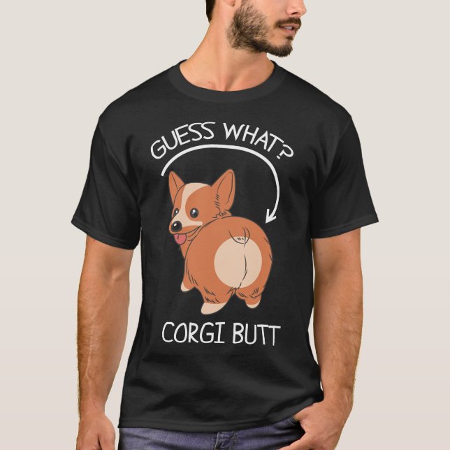 Gissa vad Corgi Butt T Shirt (Framsida)
