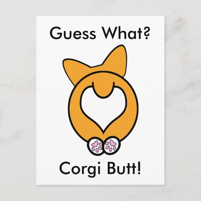 Gissa vad? Corgi Butt! Vykort (Framsida)