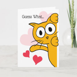 Gissa vad du är min favorit Human Cat Hälsning Kort