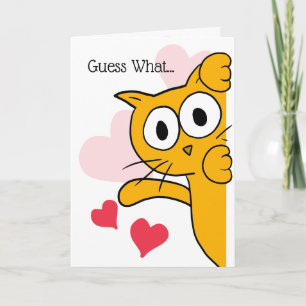 Gissa vad du är min favorit Human Cat Hälsning Kort
