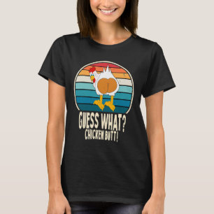 Gissa vad färskknapp i vit design skämtar t shirt