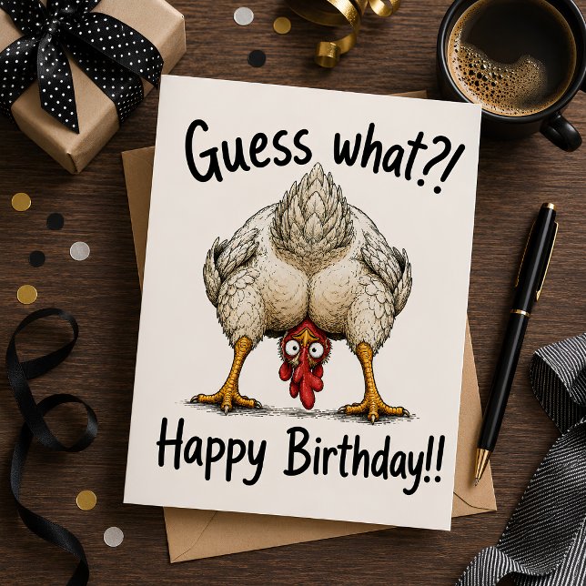 Gissa Vad?! Grattis på födelsedagen!! Julkort (🎁 Make Their Birthday Extra Funny—Order Today!)