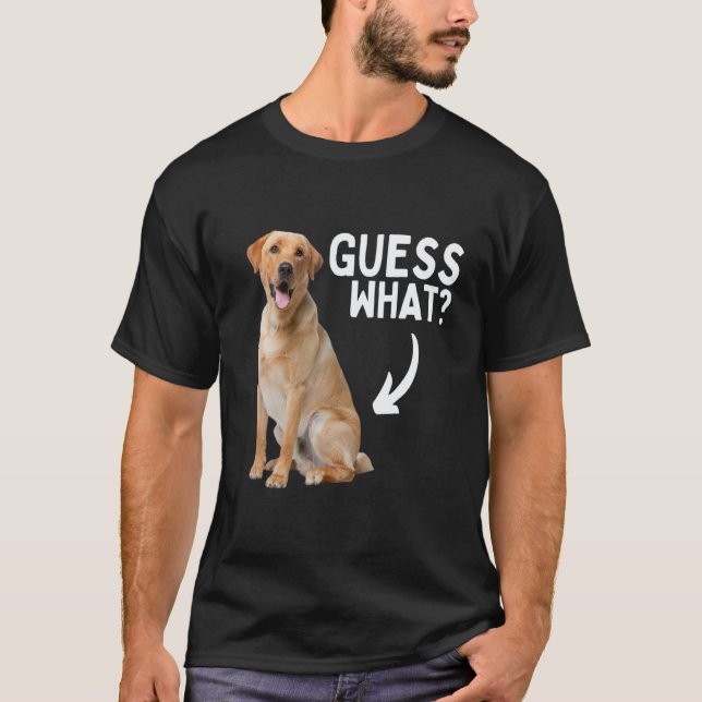 Gissa vad gul labb svans! Rolig Labrador Retriever T Shirt (Framsida)