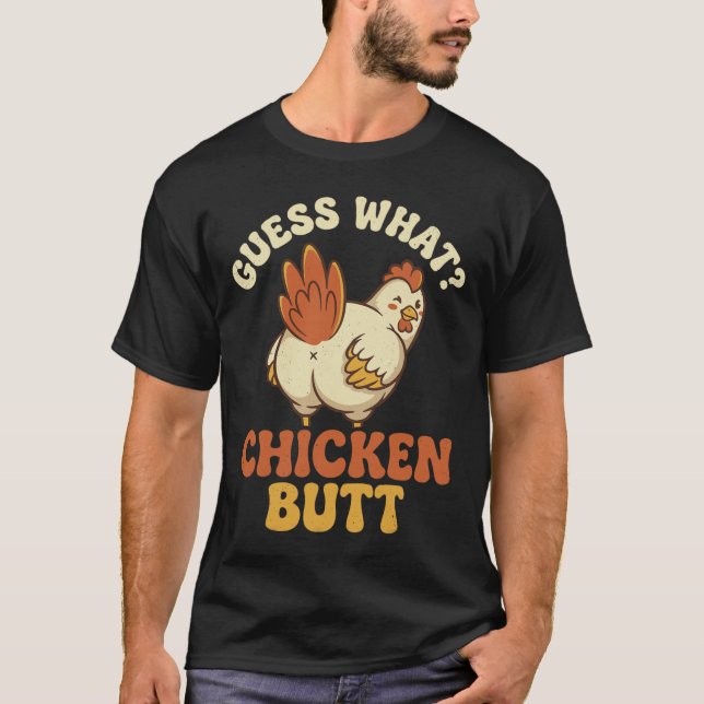 Gissa vad hönan har på baken _8  t shirt (Framsida)