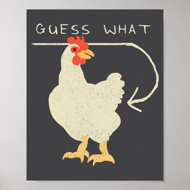 Gissa Vad Höns Baksida Rolig Glad  Poster (Framsidan)