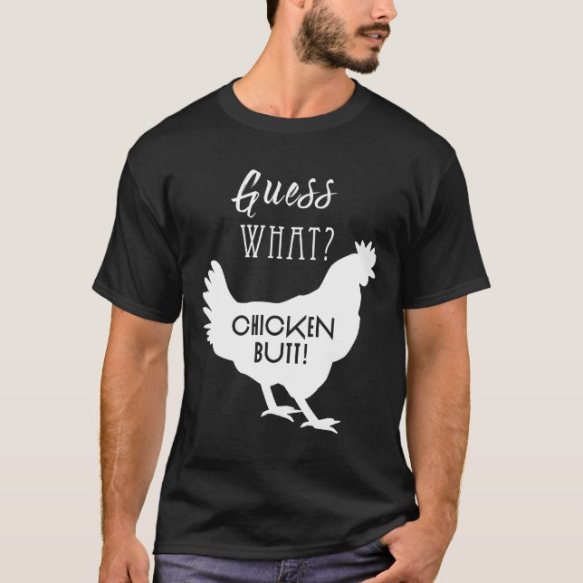Gissa Vad Höns Klyka Vit Design T-Shirt (Framsida)
