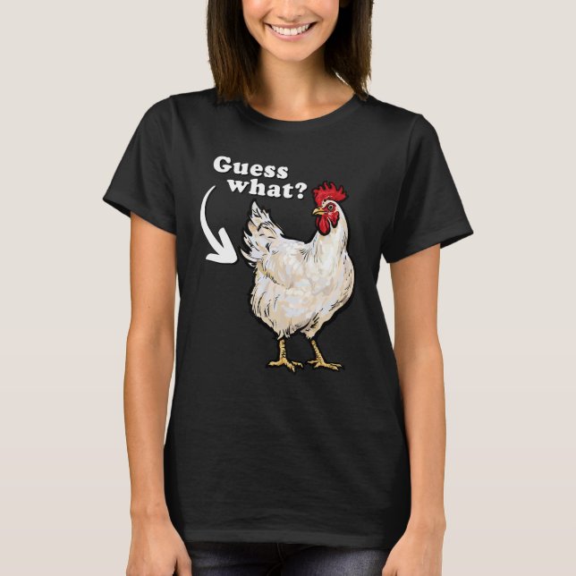 Gissa Vad Höns Knullar Dum Pappa Skämt T Shirt (Framsida)