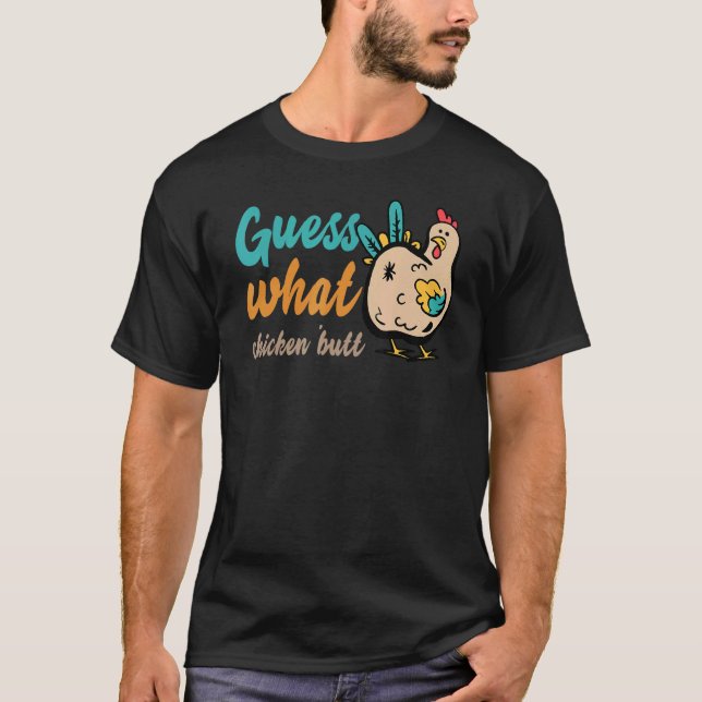 Gissa Vad Hönsfjäder!  Roligt T Shirt (Framsida)