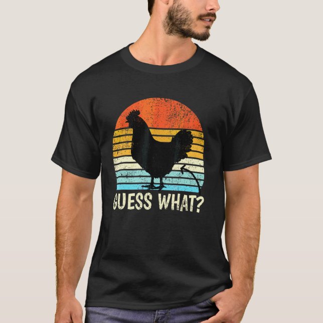 Gissa Vad Hönsfötter  Bondgård Joke   Hönor T Shirt (Framsida)