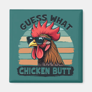 Gissa Vad Hönsfötter Rolig Retro Tupp Magnet
