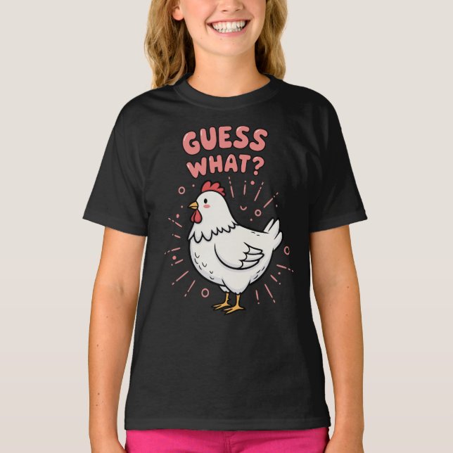 Gissa Vad Hönsfötter Roligt Preppy  T Shirt (Framsida)