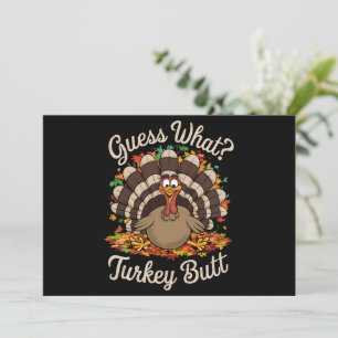 Gissa Vad Kalkon Rumpa Rolig Thanksgiving Julkort