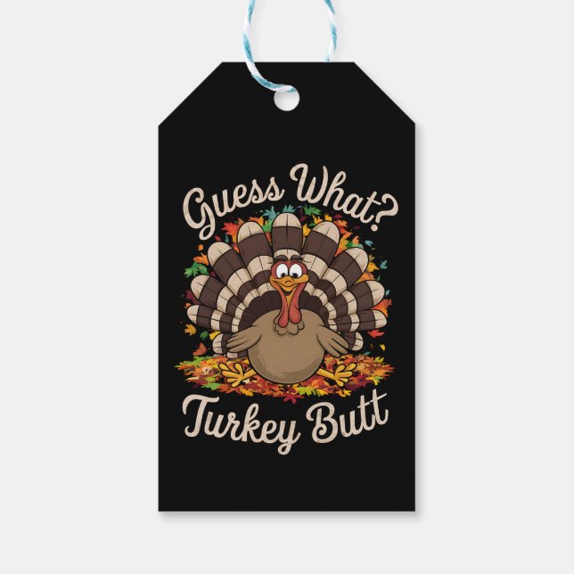 Gissa Vad Kalkon Rumpa Rolig Thanksgiving  Presentetikett (Baksidan)