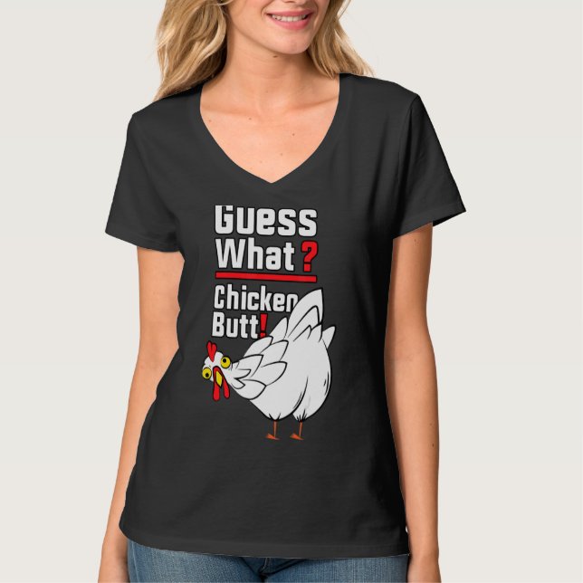 Gissa vad knapp 1 från kyckling t shirt (Framsida)