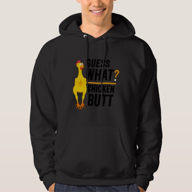 Gissa vad knapp 2 för kyckling hoodie (Framsida)