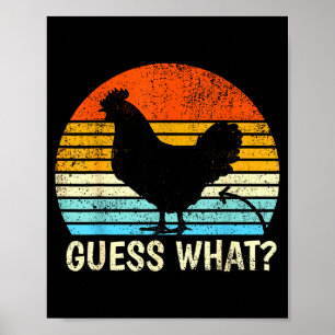 Gissa vad_ Kyckling Butt! Bondgård Skämt Roliga Ky Poster