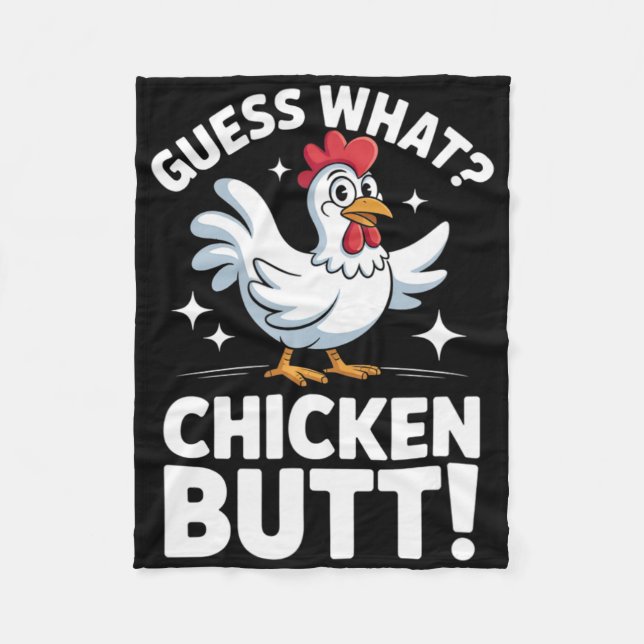 Gissa Vad Kyckling Butt Clic Kids Skämt Design  Fleecefilt (Framsidan)