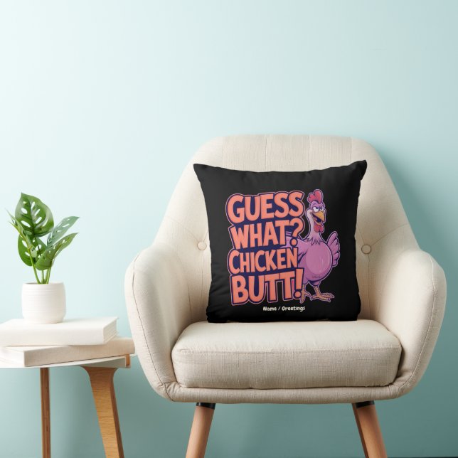 Gissa Vad? Kyckling Haka! Rolig Design  Kudde (Stol)