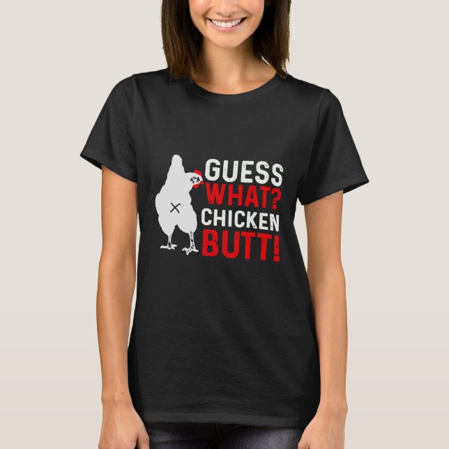Gissa vad kycklingknapp 3 t shirt (Framsida)