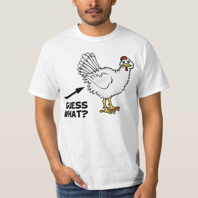 Gissa vad kycklingknapp är t-shirt (Framsida)