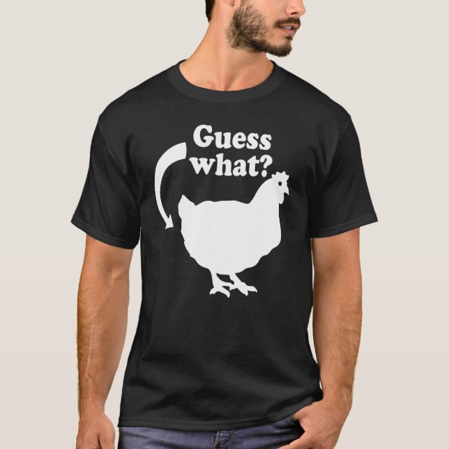 Gissa vad kycklingknapp är t shirt (Framsida)
