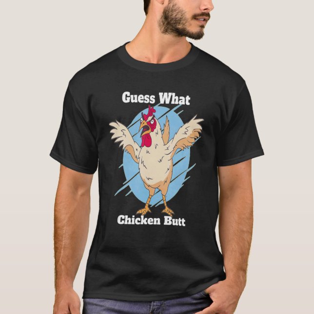 Gissa vad kycklingknapp är t shirt (Framsida)