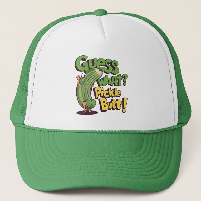 Gissa vad_ Pickle Butt! Rolig Gurka Keps (Framsida)