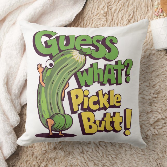 Gissa vad_ Pickle Butt! Rolig Gurka Kudde (Filt)