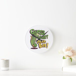 Gissa vad_ Pickle Butt! Rolig Gurka Rund Klocka
