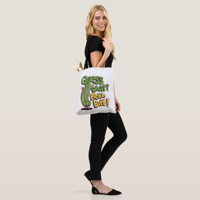 Gissa vad_ Pickle Butt! Rolig Gurka Tygkasse (På modell)