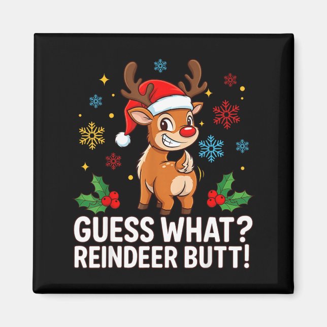Gissa Vad Ren Butt Funny Jul Män Ren Magnet (Framsidan)
