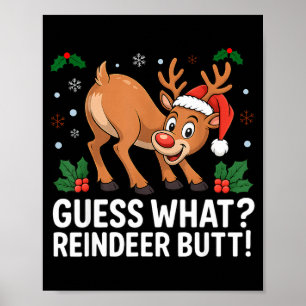 Gissa Vad Ren Buttroligt Jul Män Ren Poster