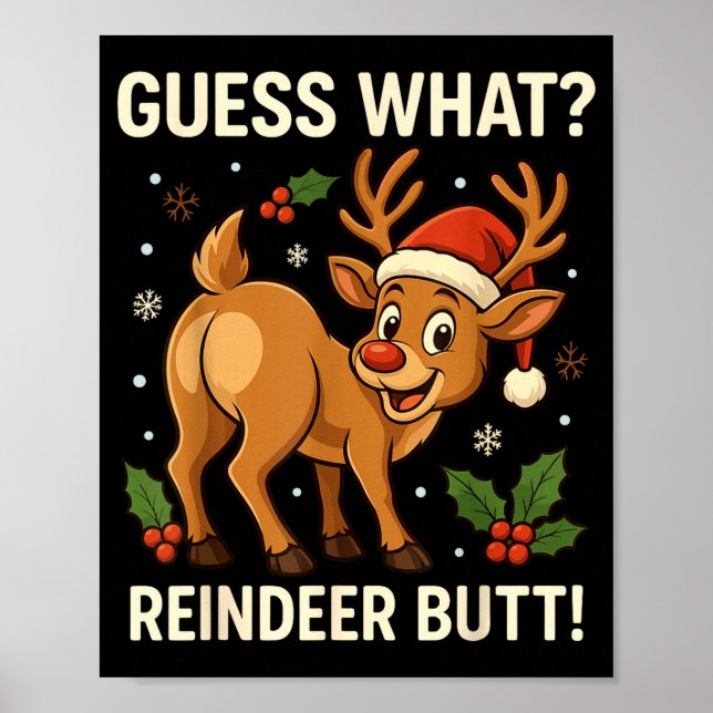 Gissa Vad Ren Buttroligt Jul Män Ren Poster (Framsidan)