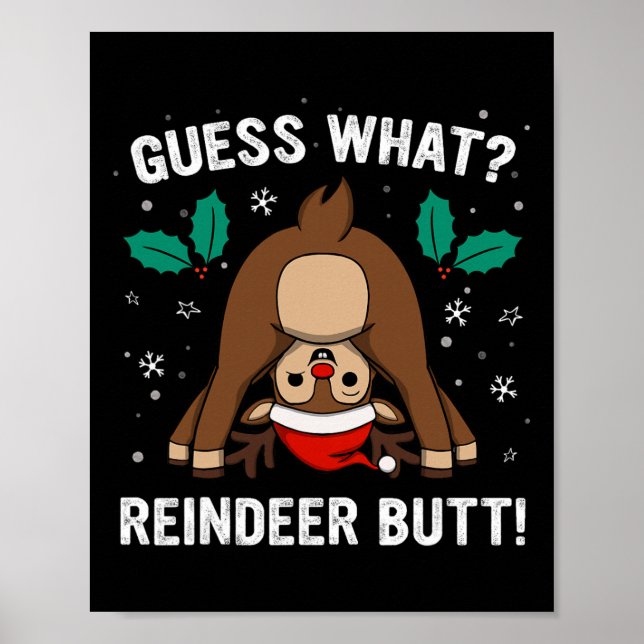 Gissa Vad Ren Kött Mens Och Pojkar Rolig Fult  Poster (Framsidan)