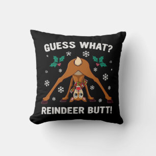 Gissa Vad Rensdyr Bak Jul Gåva Skämt Kudde