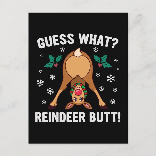 Gissa Vad Renspets Julskämt Helg Vykort (Framsida)