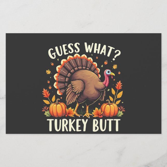 Gissa vad? Turkiet Butt-Thanksgiving funny Brevpapper (Framsida)