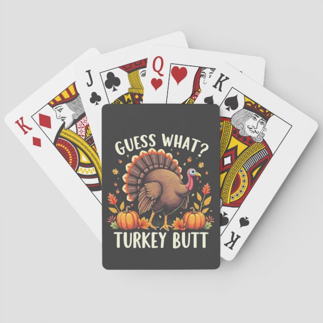 Gissa vad? Turkiet Butt-Thanksgiving funny Casinokort (Baksidan)