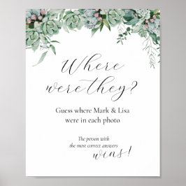Gissa var de var Bröllopsfest-spel Affisch