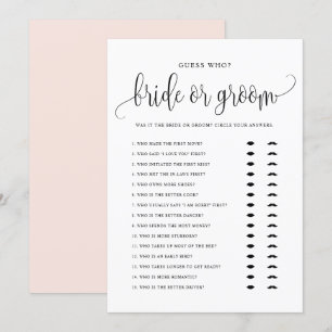 Gissa vem Bride eller Groom sa att hon sa kort