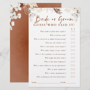 Gissa vem Bride eller Groom - Terracotta Blommigt